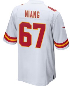 Lucas Niang 67 Kansas City Chiefs Super Bowl LVII Champions Men Game Jersey - White