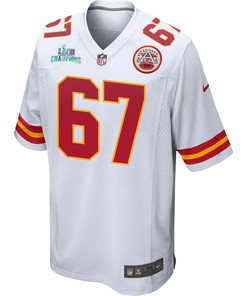 Lucas Niang 67 Kansas City Chiefs Super Bowl LVII Champions Men Game Jersey - White