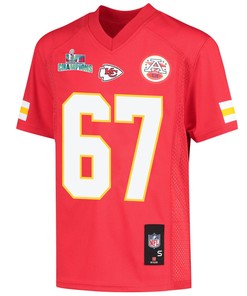 Lucas Niang 67 Kansas City Chiefs Super Bowl LVII Champions Youth Game Jersey - Red