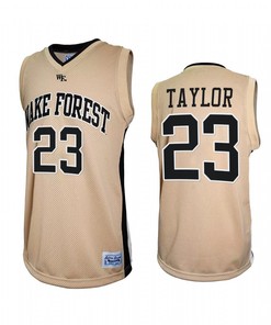 Lucas Taylor 23 Wake Forest Demon Deacons Gold Jersey Retro Basketball