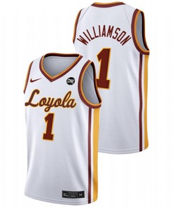 Lucas Williamson 1 White Loyola Ramblers 2022 College Basketball MVC Championship Jersey