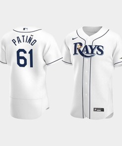 Luis Patino 61 Tampa Bay Rays White Home Jersey