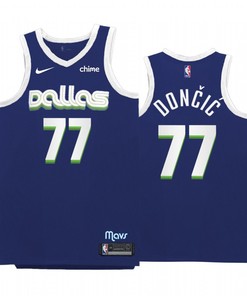 Luka Doncic 77 2022-23 Dallas Mavericks Navy City Edition Men Jersey