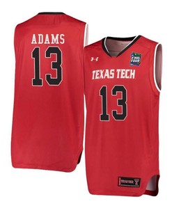 Luke Adams 13 Texas Tech Red Raiders Basketball Jersey Red