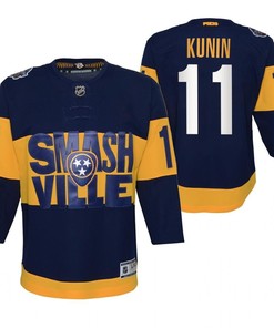 Luke Kunin 11 Predators 2022 Stadium Series Youth Navy Primegreen Jersey Jersey