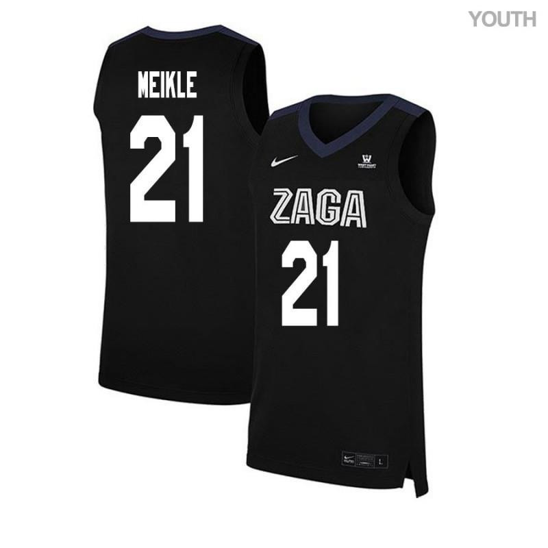 Luke Meikle 21 Gonzaga Bulldogs Elite Basketball Youth Jersey - Black