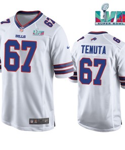 Luke Tenuta 67 Buffalo Bills Super Bowl LVII Away Player Men Jersey - White Jersey
