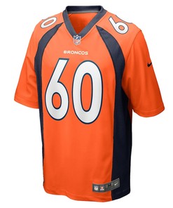 Luke Wattenberg Denver Broncos Game Player Jersey - Orange