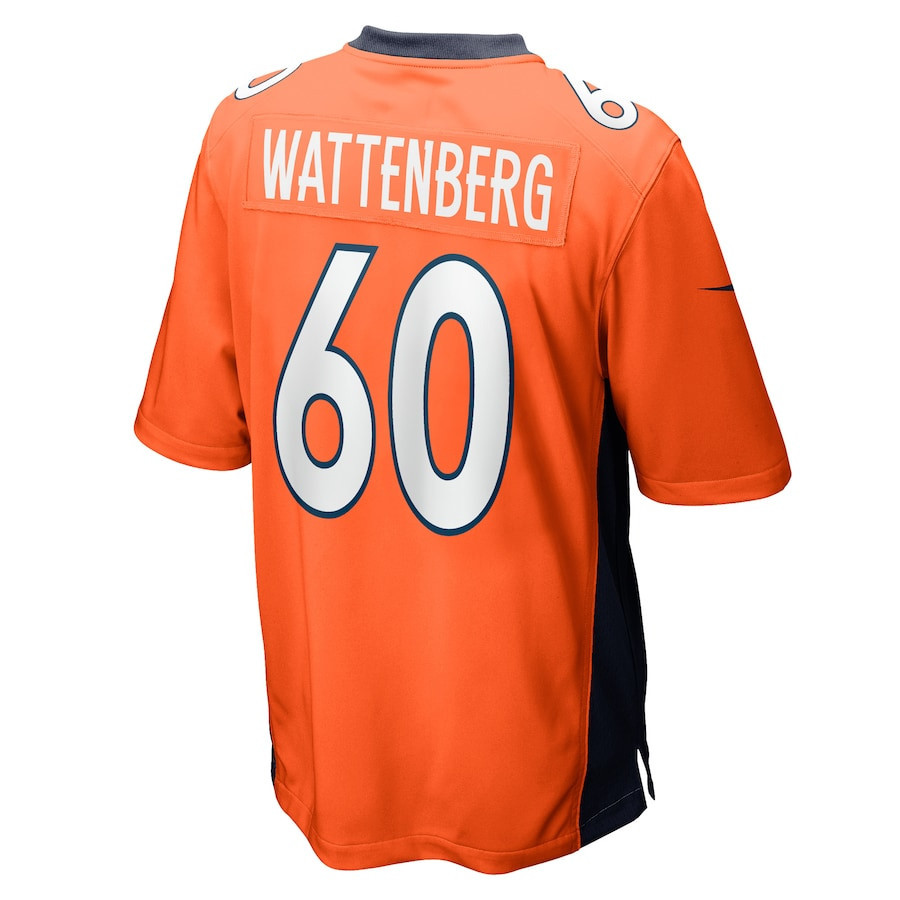 Luke Wattenberg Denver Broncos Game Player Jersey - Orange
