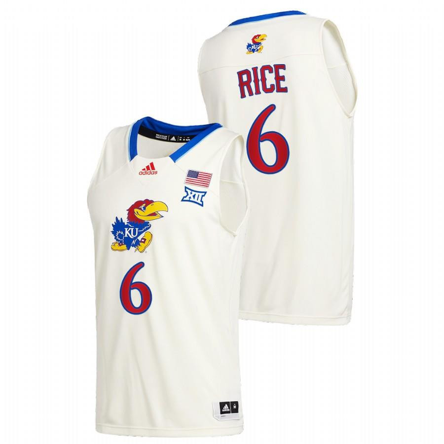 M.J. Rice 6 Kansas Jayhawks Class Of 2022 5-star Prospect Men Jersey - Cream