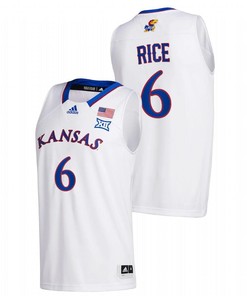 M.J. Rice Kansas 6 Jayhawks White College Basketball Class of 2022 5-star prospect Jersey