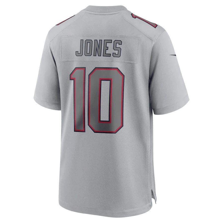 Mac Jones 10 New England Patriots Men Atmosphere Fashion Game Jersey - Gray