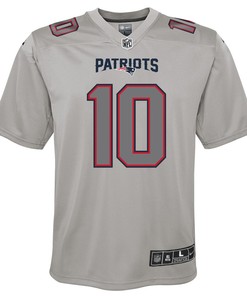 Mac Jones 10 New England Patriots Youth Atmosphere Fashion Game Jersey - Gray