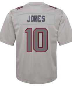 Mac Jones 10 New England Patriots Youth Atmosphere Fashion Game Jersey - Gray