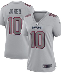 Mac Jones New England Patriots Women's Atmosphere Fashion Game Jersey - Gray