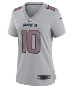 Mac Jones New England Patriots Women's Atmosphere Fashion Game Jersey - Gray