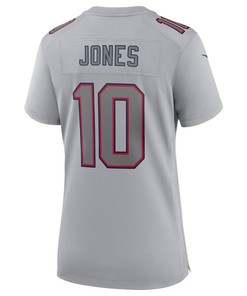 Mac Jones New England Patriots Women's Atmosphere Fashion Game Jersey - Gray