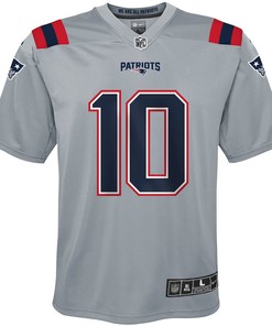 Mac Jones New England Patriots Youth Inverted Game Jersey - Gray