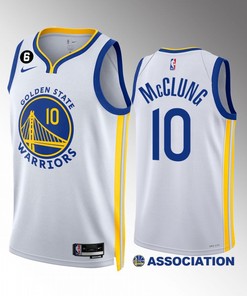 Mac McClung 10 2022-23 Golden State Warriors White Association Edition Jersey NO.6 Patch