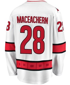 MacKenzie MacEachern 28 Carolina Hurricanes Stanley Cup 2023 Playoffs Patch Away Breakaway Men Jersey - White
