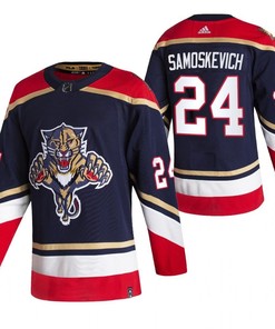 Mackie Samoskevich 24 2023 Draft Florida Panthers 2023 Reverse Retro Jersey Navy