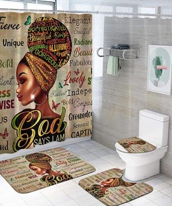 Magic Afro Girl Black Shower Curtain for Empowering and Inspirational Bathroom Decor