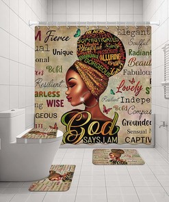 Magic Afro Girl Black Shower Curtain for Empowering and Inspirational Bathroom Decor