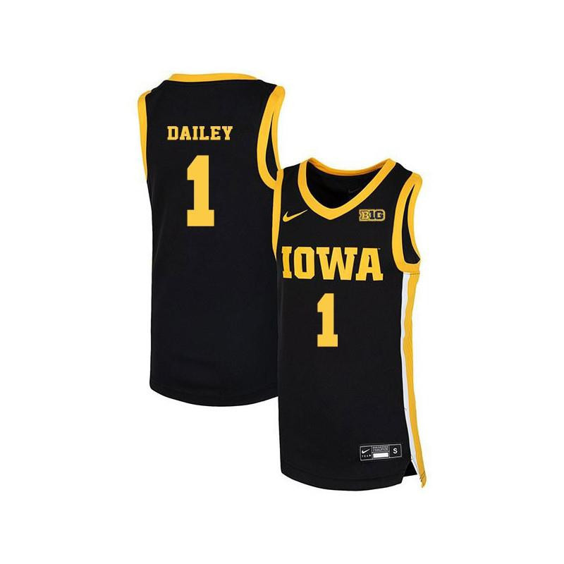 Maishe Dailey 1 Iowa Hawkeyes Elite Basketball Men Jersey - Black