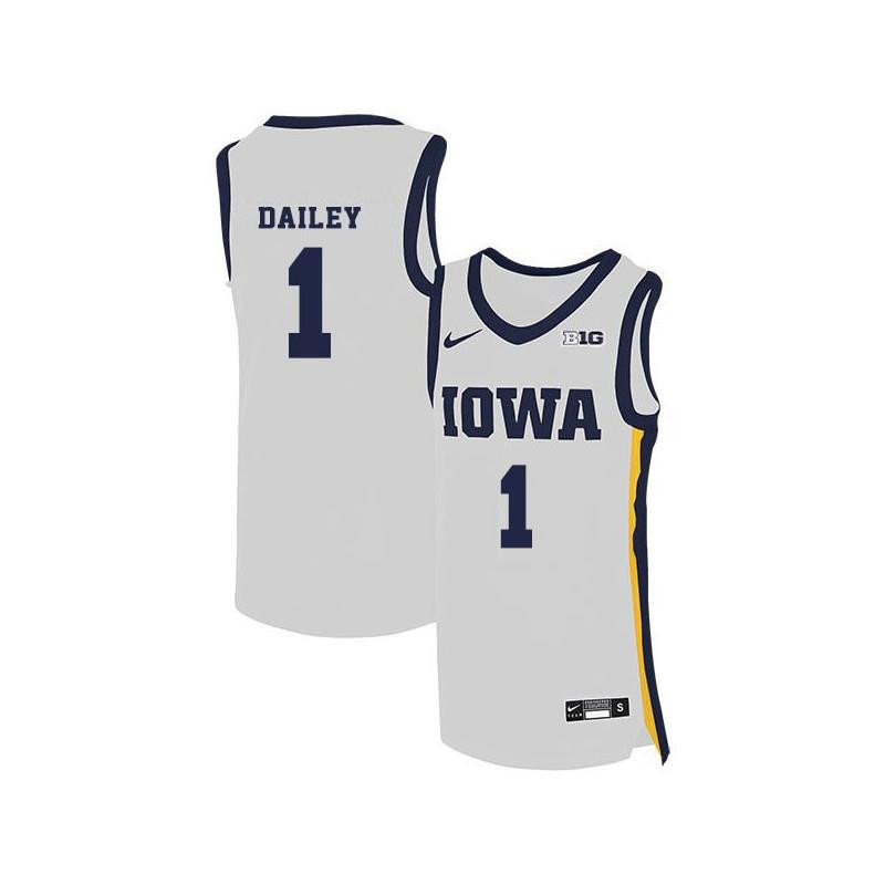 Maishe Dailey 1 Iowa Hawkeyes Elite Basketball Men Jersey - White