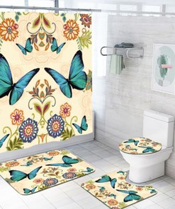 Majestic Butterfly Shower Curtain, Blue Design