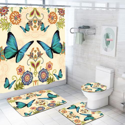 Majestic Butterfly Shower Curtain, Blue Design