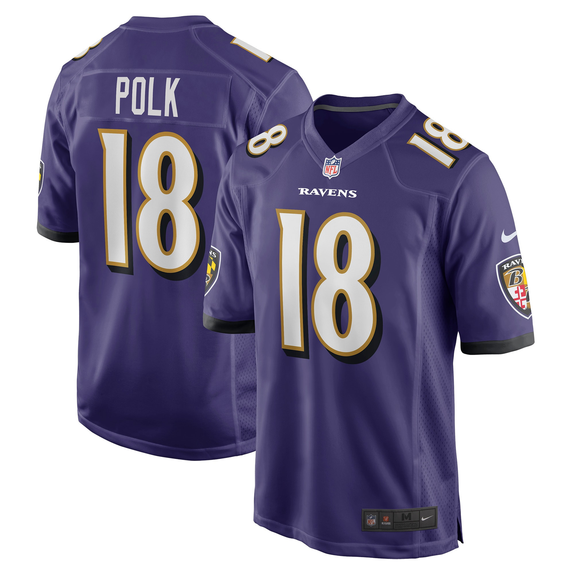 Makai Polk Baltimore Ravens Player Game Jersey - Purple Nfl
