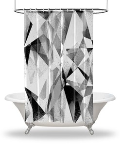 Make a Statement with Multisized Geometric Pattern Artistic Shower Curtain 