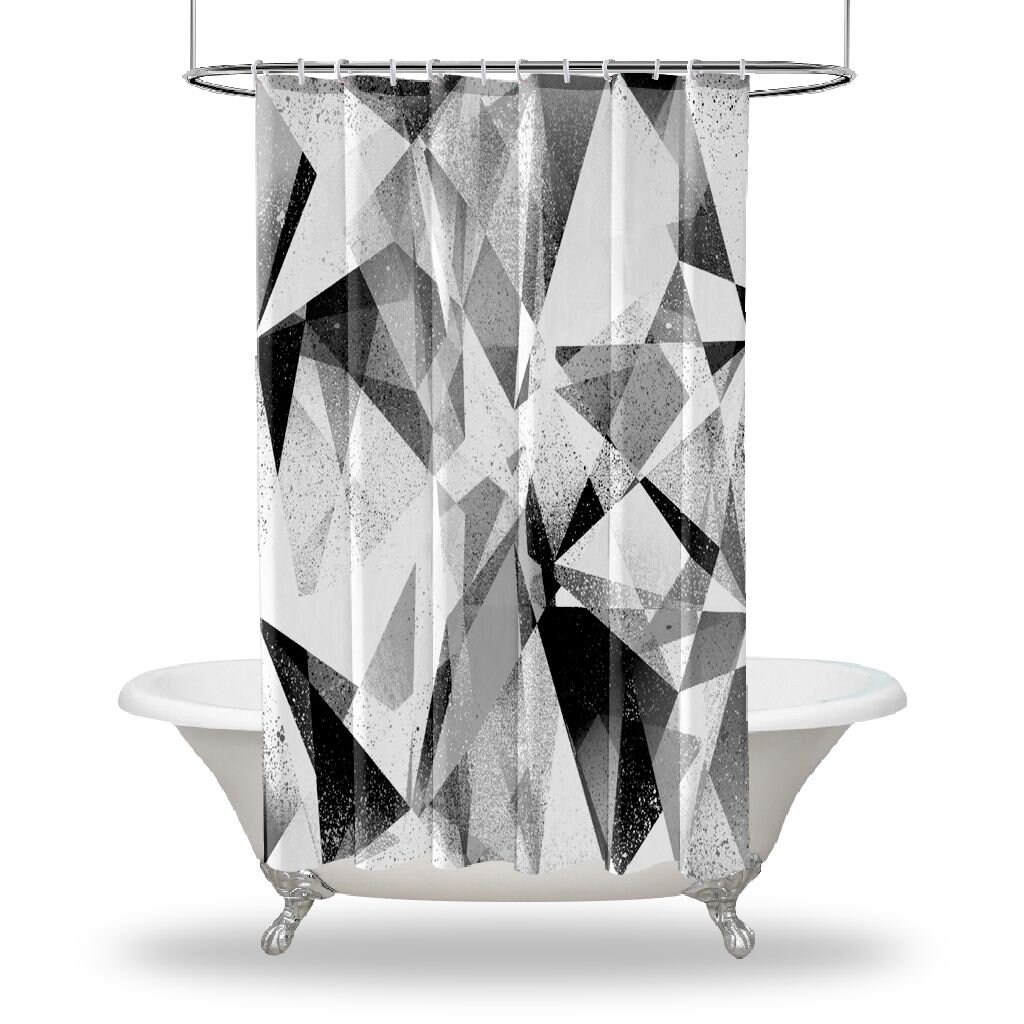 Make a Statement with Multisized Geometric Pattern Artistic Shower Curtain