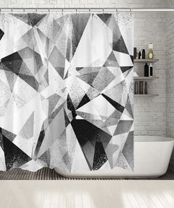 Make a Statement with Multisized Geometric Pattern Artistic Shower Curtain