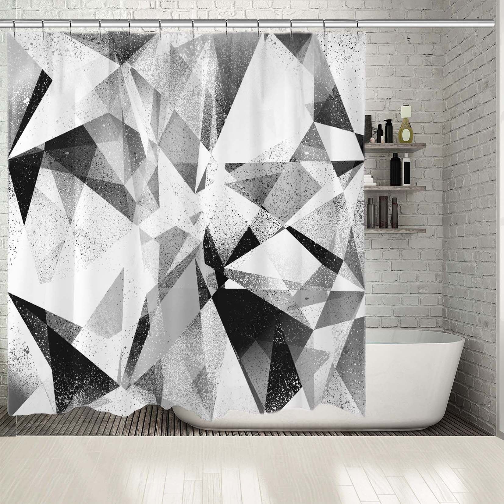 Make a Statement with Multisized Geometric Pattern Artistic Shower Curtain