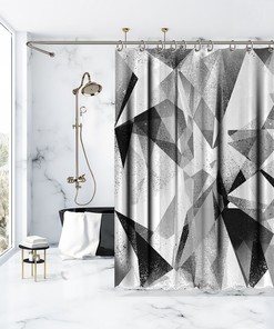Make a Statement with Multisized Geometric Pattern Artistic Shower Curtain