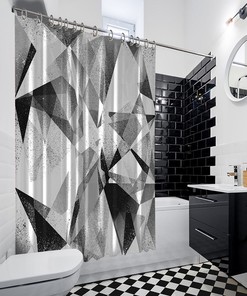 Make a Statement with Multisized Geometric Pattern Artistic Shower Curtain