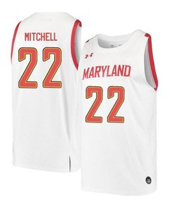 Makhel Mitchell 22 Maryland Terrapins Retro Basketball Men Jersey - White
