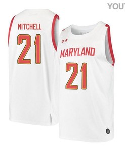 Makhi Mitchell 21 Maryland Terrapins Retro Basketball Youth Jersey - White