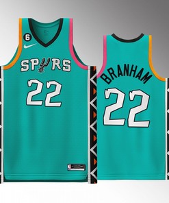 Malaki Branham 22 San Antonio Spurs City Edition 2022-23 Jersey Teal