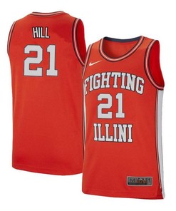 Malcolm Hill 21 Illinois Fighting Illini Retro Elite Basketball Men Jersey - Orange