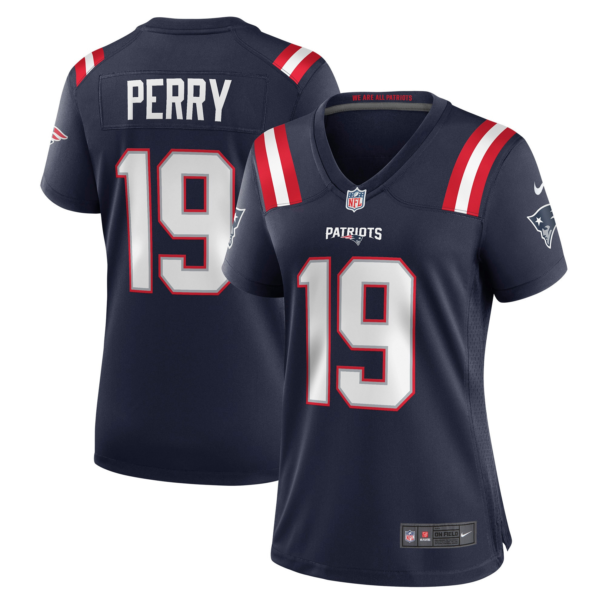 Malcolm Perry New England Patriots Womens Game Player Jersey - Navy Nfl