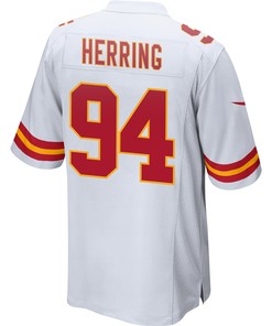 Malik Herring 94 Kansas City Chiefs Super Bowl LVII Champions 3 Stars Men Game Jersey - White