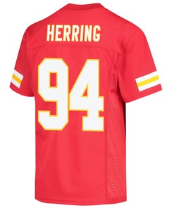 Malik Herring 94 Kansas City Chiefs Super Bowl LVII Champions 3 Stars Youth Game Jersey - Red