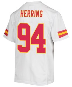 Malik Herring 94 Kansas City Chiefs Super Bowl LVII Champions 3 Stars Youth Game Jersey - White