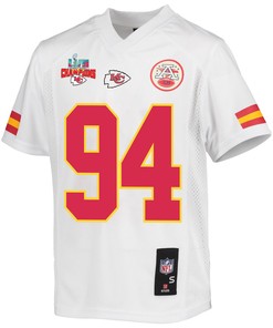Malik Herring 94 Kansas City Chiefs Super Bowl LVII Champions 3 Stars Youth Game Jersey - White