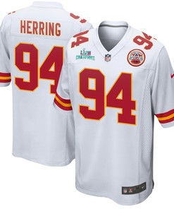 Malik Herring 94 Kansas City Chiefs Super Bowl LVII Champions Men Game Jersey - White