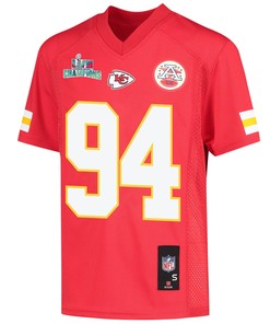 Malik Herring 94 Kansas City Chiefs Super Bowl LVII Champions Youth Game Jersey - Red