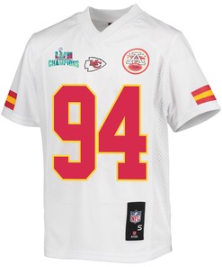 Malik Herring 94 Kansas City Chiefs Super Bowl LVII Champions Youth Game Jersey - White